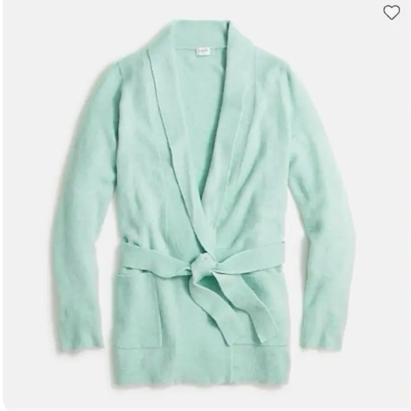 J.Crew Factory Wrap Cardigan Sweater Top & Pants Set Extra Soft Yarn Wintergreen - Picture 3 of 10